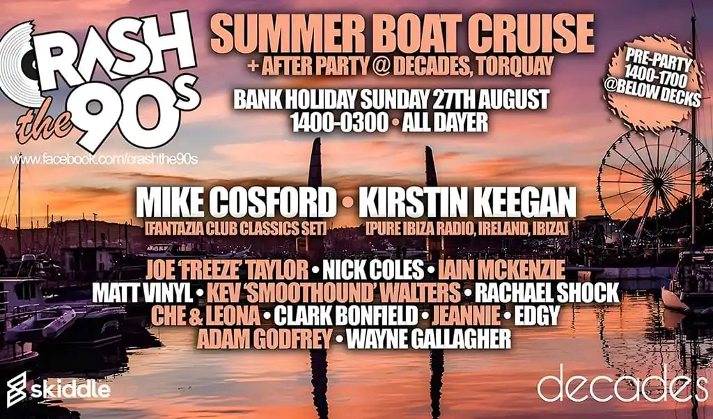 CrashThe90s Summer Boat Cruise 2023 flyer