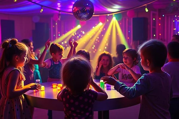 Children playing party games
