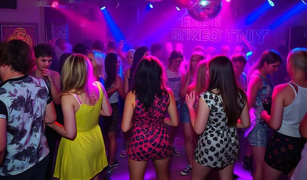 Fancy dress themed disco Themed party disco with fancy dress guests